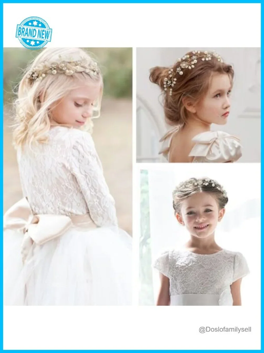 Pearl Crystal Headband Adjustable Wedding Hair Accessory Gold